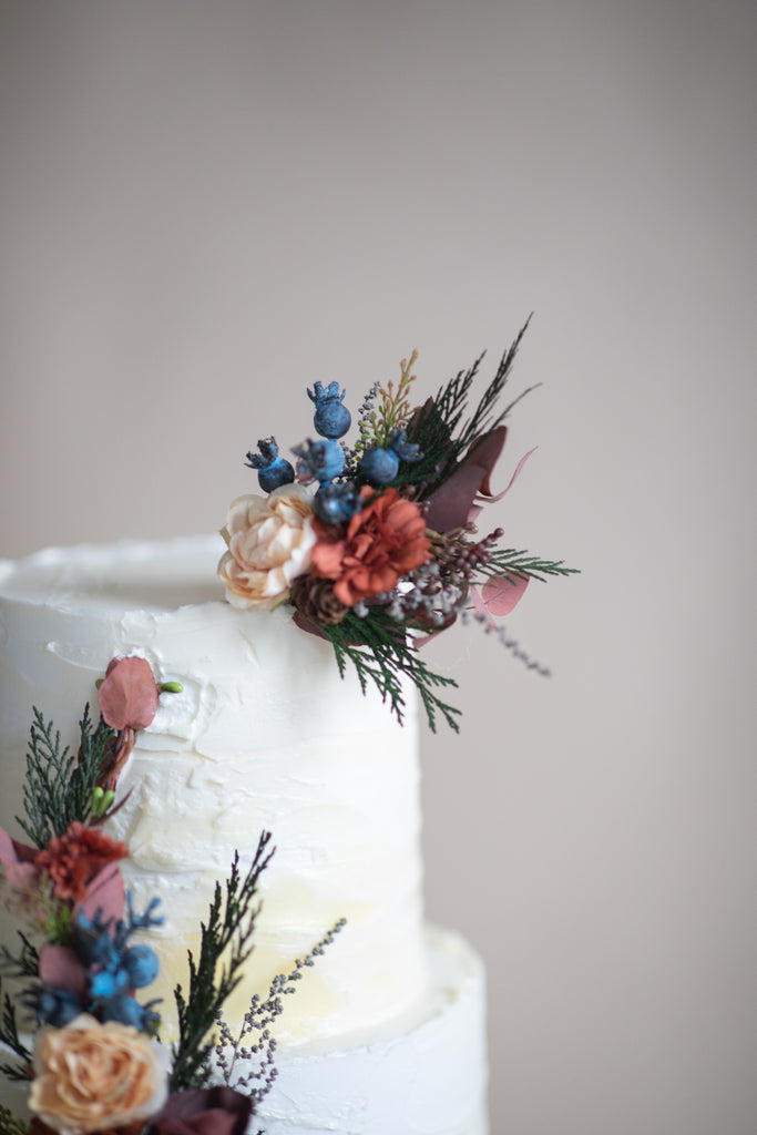 White Wedding Cake Flowers, Wedding Cake Topper, White Floral Cake Topper, Rustic Cake Topper