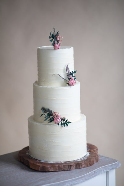Pink flower wedding cake toppers