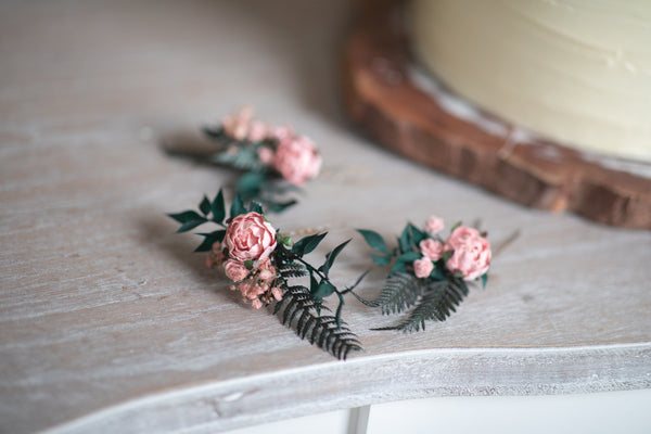 Pink flower wedding cake toppers