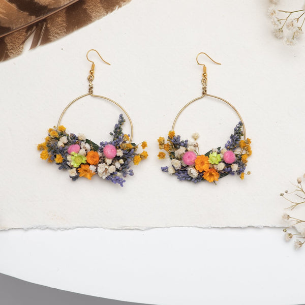 Meadow colourful flower earrings