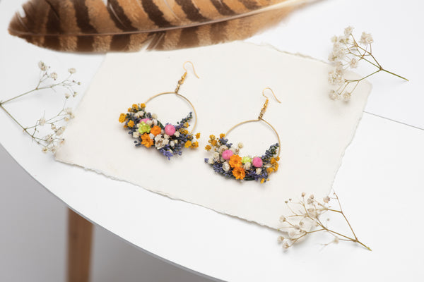 Meadow colourful flower earrings