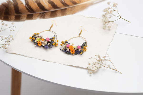 Meadow colourful flower earrings