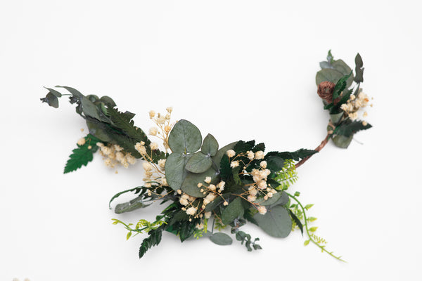 Greenery bendable bridal vine with baby's breath Bridal accessories Eucalyptus flower comb Wedding hair comb Flexible Shapable hair vine