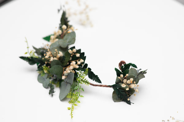 Greenery bendable bridal vine with baby's breath Bridal accessories Eucalyptus flower comb Wedding hair comb Flexible Shapable hair vine