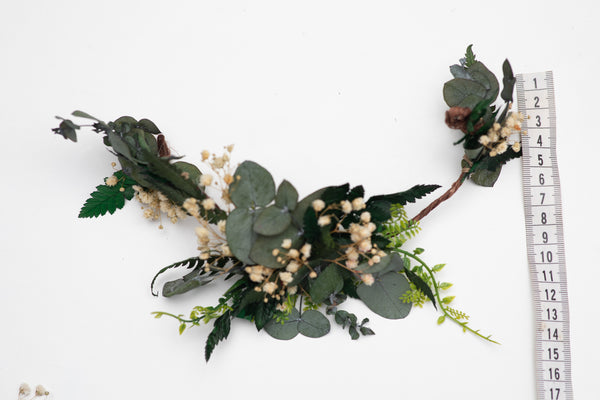 Greenery bendable bridal vine with baby's breath Bridal accessories Eucalyptus flower comb Wedding hair comb Flexible Shapable hair vine