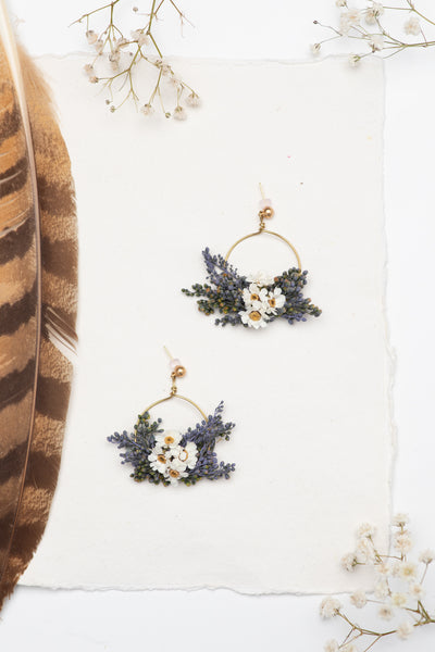 Small romantic circle dangle earrings