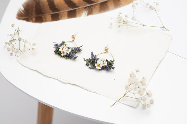 Small romantic circle dangle earrings