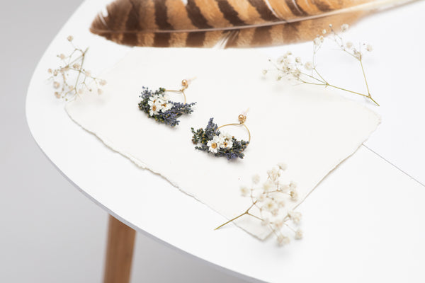 Small romantic circle dangle earrings