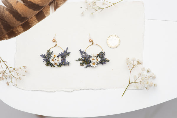 Small romantic circle dangle earrings