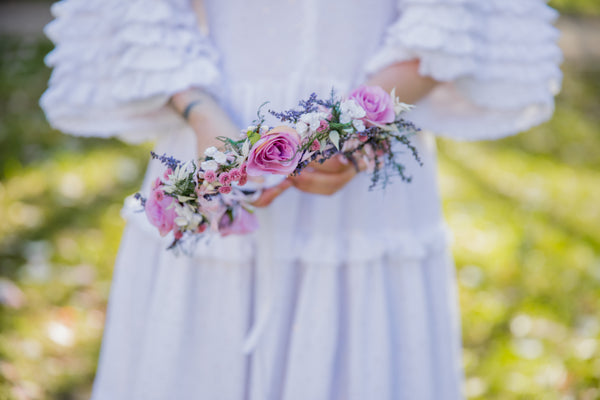 Romantic pink flower hair crown Bridal flower wreath Blush rose Hair flowers Bridal headpiece Boho wreath Magaela Wedding 2021 natural crown