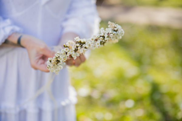 Preserved bridal hair wreath Natural dried flowers ivory hair crown Wedding beige flower wreath Flower jewellery Ivory wedding Magaela