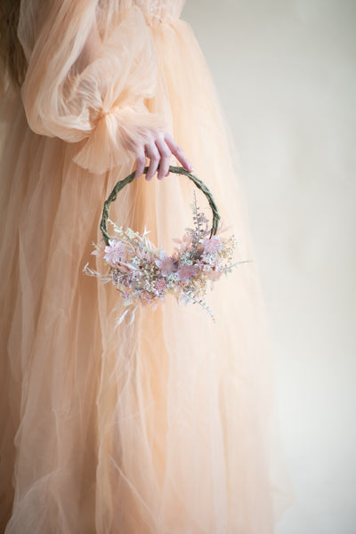 Blush flower hoop bouquet