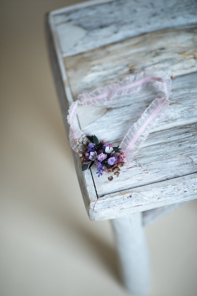 Purple wedding flower garter