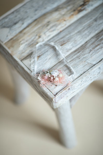 White peony wedding flower garter