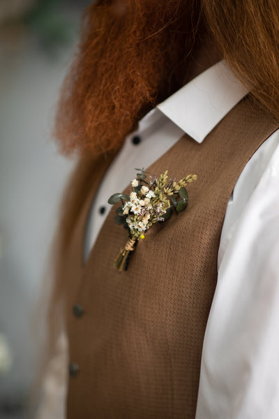 Small/Medium/Large greenery flower boutonniere