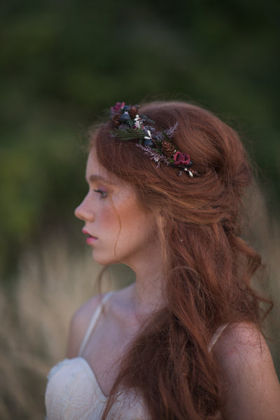 Woodland flower half wreath