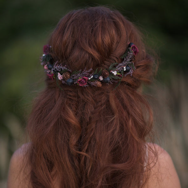 Woodland flower half wreath