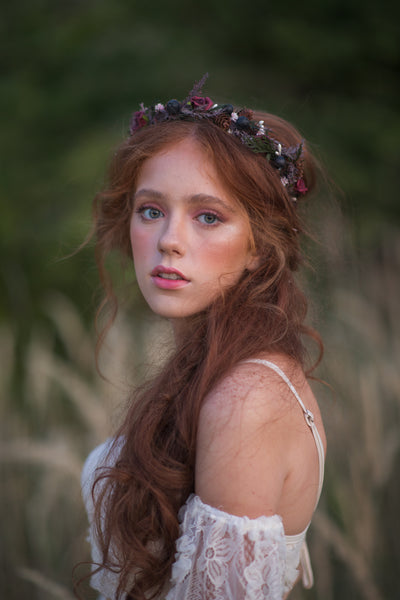 Woodland flower half wreath